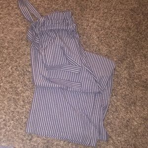 Wide legged pin stripped pants